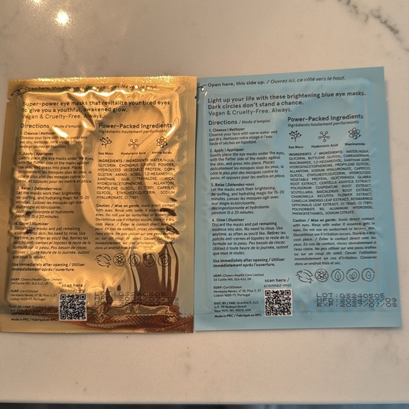 Grace & Stella Gold and Blue Eye Masks - Picture 2 of 2